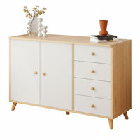 hardwood Wood Legs 2-Door 3-Drawer Cabinet Multi-Functional Sideboard Large Capacity Storage Furniture Modern Design for Apartment Dwellers, Homeowners, Families, Living Room, Bedroom, Hallway, Entryway