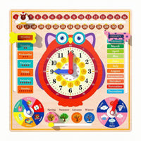 Colorful Educational Time Board English Text Child-Centered Calendar Clock Board for Children