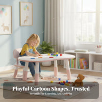 Child-Safe Design Kids Table and Chair Set Rounded Corners Adjustable Height Kids Table Stable Structure Toddler Study and Drawing Desk Sturdy Construction for Preschoolers, Toddlers, Teachers, Kindergarten, Playroom, Classroom, Preschool