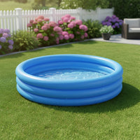 Triple-Loop Inflatable Pool Multi-Functional Triple-Loop Kiddie Pool Easy to Inflate Inflatable Ball Play Area for Young Children, Infants, Outdoor
