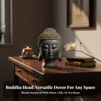 Distressed Finish Buddha Head Statue Serene Design Thai Design Buddha Bust Handmade Zen Decor Statue Spiritual Gift for Meditation Practiti a Rs, Home Decorators, Restaurant, Tea Room, Entrance, Office
