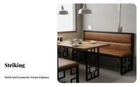 Upholstered Booth Bench Industrial Design Upholstered Bench and Table Set Sturdy Banquette Seating for Interior Designers, Restaurants, Pubs, Cafes