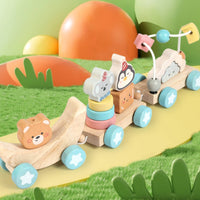 Wooden Animal Train Educational Animal Train Toy Early Learning Child-Centered Activity Center for Young Children, Home