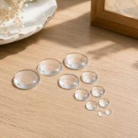 Time Gem Glass Patches Round Flat Crystal Cabochons for DIY Jewelry Making