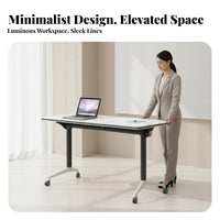 Foldable stacking Table with casters Multi-Functional Mobile folding top Table collaborativenfigurable and collaborativennectable Training Desk for educators, collaborativenference Room, Library
