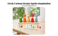 Painted Wood Child-Centered Stacking Toy Bright Colors Wooden Matching Toy for Toddlers, Preschoolers