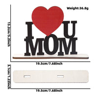 Hollow-out Design Mother's Day Table Sign Durable Mother's Day Wooden Sign Mom Themed Tabletop Decor for Birthday, Party