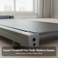 Quiet Operation Foldable Incline Treadmill Space-Saving Foldable Electric Treadmill Shock Absorption Compact Walking Machine LED Display for Apartment, Office