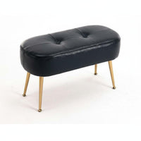 Modern Design Tufted Bench with Metal Legs Padded Seat Tufted Low Bench Space-Saving Design Upholstered Stool Versatile for Homeowners, Interior Decorators, Entryway, Dressing Room, Hallway, Home Removeice