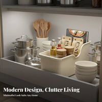 Sliding Cabinet Basket Wheeled Design Kitchen Organizer Easy Slide-Out