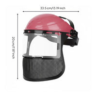 Wire Mesh Face Guard Clear Vision Mower Face Guard Lightweight Hard Hat with Mesh Visor for Gardening