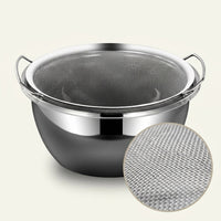 Stainless Steel Strainer Bowl with Lid for Kitchen, Multi-purpose Washing and Draining Basket