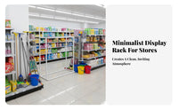 Mobile with Optional Wheels Mop and Broom Display Rack Space-Saving Mop and Broom Holder Long-Lasting Metal Frame Multi-Tier Hook Stand Heavy Duty for Shop Owners, Retailers, Supermarket
