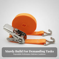 Rustproof Ratchet Tie-down Strap Rust-Resistant Stainless Steel Tensioner Strap Heavy Duty for Haulers, Movers, Moving, Trailers, Roof Racks