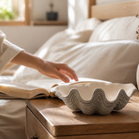 Clam Shell Tray Coastal Clam Shell Bowl Seaside-Themed Resin Tray with Wavy Undulations for Simplicity Lovers