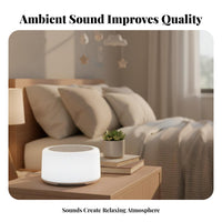 Ambient Sound Machine Auto-Off Timer Night Light Sound Machine Multiple Soothing Sounds Portable Relaxation Device for Infants, Adults, Office, Travel