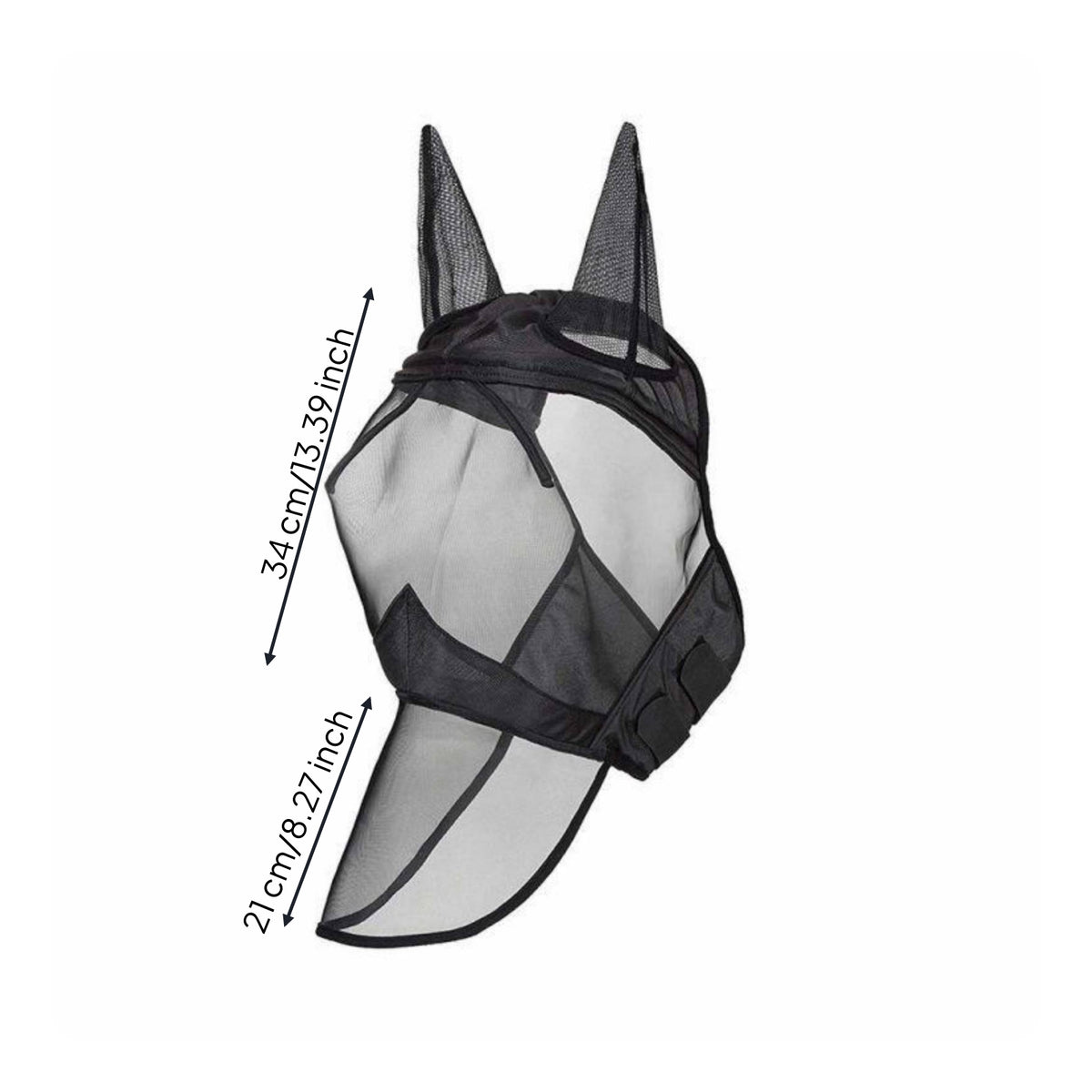 Mesh Horse Hood Guarding Horse Hood with Ear Holes Lightweight for Horses, Riding