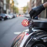 Motorcycle Grill Brake Light Universal Fit Motorcycle Registration Plate Bracket Multi-Function for Custom Bike Builders