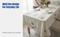 European Hand-Stitched Tablecloth, Ethnic Embroidered Sofa Bed Cover, Classic Home Textile, Tea Table Mat