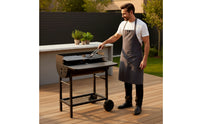 Large Capacity Charcoal Grill with Wheels Heavy Duty Outdoor Charcoal Grill Portable Barbecue Cooker with Wheels Weather-Resistant for Campers