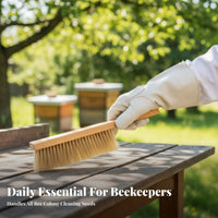 Double Row Apiary Brush Gentle on Honeybees Wooden Handle Apiary Brush Beehive Cleaning Tool Soft Bristles Comfortable Grip