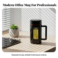 Large Capacity Glass Tea Infuser Mug Heat Insulation Glass Tea Infuser Bottle Portable for Office Workers, Commuters, On the Go, Desk, Home
