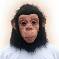 Latex Animal Head Mask with Faux Hair Lifelike Primate Costume Mask Wearable for Adults, Cosplayers, Cosplay