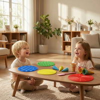 4 Pieces Interactive Silicone Sensory Disc Soft Tactile Sensory Mat Gentle Toy Early Learning for Classroom, Home