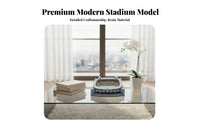 Football Field Model Great Gift Soccer Stadium Desktop Ornament Modern Design Resin Football Stadium Sculpture for Living Room, Man Cave, Bookshelf