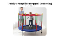 Kids Jumping Bed with Net Thickened Strong Elastic Bands Young Child Jump Bed with Enclosure Foam Padded Poles