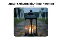 Wrought Iron Candle Lantern Romantic Atmosphere European Design Floor Lantern Antique Finish Vintage Pillar Candle Holder for Wedding, Aisle Marker