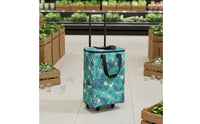 Large Capacity Rolling Shopping Carrier Insulated Foldable Grocery Trolley Two-Fold Use Portable Utility Carrier Lightweight for Seniors, Market, Travel