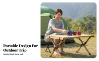 Roll-Top Camp Table Portable Square Roll-Top Camp Table Foldable Design Camping gear for travelers, outdoor diningkers, Barbecue, outdoor dining, Tailgating