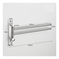 Swivel Towel Rack Stainless Steel Swivel Towel Bar Hardware Polished Rustproof for Bathroom, Laundry Room
