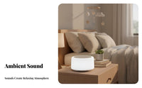 Ambient Sound Machine Auto-Off Timer Night Light Sound Machine Multiple Soothing Sounds Portable Relaxation Device for Infants, Adults, Office, Travel