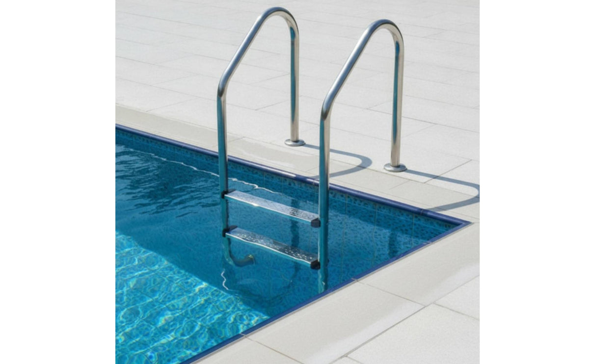 Flange-Mounted Stainless Steel Pool Ladder Corrosion-Resistant Pool Ladder with Non-Slip Steps Heavy-Duty Easy to Install for Swimming Pools