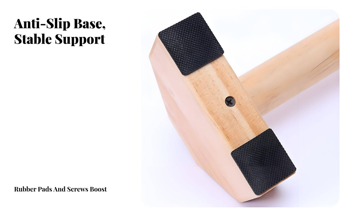 2 Pieces Wooden Press-up Handles Stable Design Wooden Push up Stand Hardwood Wood Exercise Handles Long-Lasting Wood Parallettes