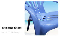 Ergonomic Backrest Low-Back Monobloc Chair Easy to Clean Outdoor Furniture Long-Lasting Patio Seating Weatherproof for Business Owners, Homeowners, Adults, Beach, Poolside, Garden, Balcony