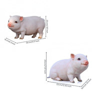 Realistic Resin Pig Statue Three-Dimensional Pig Statue Solid Animal Figurine Molded Details for Yard, Park, Window Display