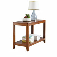 Solid Wood Construction 2-Tier Side Table Minimalist Design 2-Tier End Table Multi-Functional Bedside Stand Versatile Use for Apartment Dwellers, Homeowners, Families, Living Room, Bedroom, Hallway, Entryway