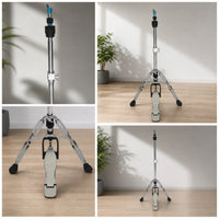Long-Lasting Hi-Hat Stand with Pedal Stable Hi-Hat Stand with Double-Braced Legs Responsive Drum Hardware High Stability for Drummers, Stage, Rehearsal Studios