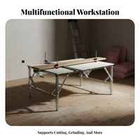 Foldable Design Multifunctional Woodworking Bench Space-Saving Portable Workbench Easy Setup Folding Saw Table Heavy Duty for Woodworkers, Carpenters, DIY Enthusiasts, Home Renovation, Job Site, Garage