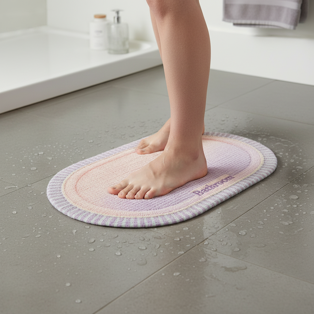 Absorbent Non-Slip Diatomaceous Earth Bath Mat for Bathroom Entrance and Foot Traffic