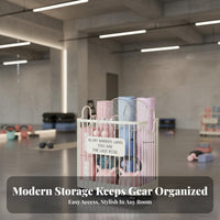 Exercise Mat Storage Rack Open-Top Design Floor-Standing Exercise Mat Holder Freestanding Mobile Fitness Equipment Basket for Living Room
