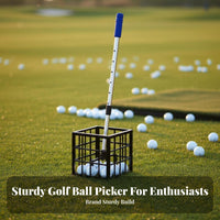 No Bending Golf Ball Retriever Basket Large Capacity Golf Ball Picker Upper Lightweight for Golfers, Seniors, Driving Range, Backyard