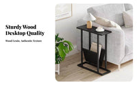 Minimalist Design C-Shaped Sofa Table Space-Saving C-Shaped Table Multi-Functional Nightstand 2-Tier Storage for Apartment Dwellers, Homeowners, Work-from-Home Professionals, Living Room, Bedroom, Small Spaces, perusing corner