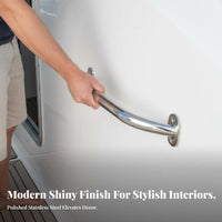 Polished Boat Handrail Stainless Steel Grab Handle 12 Inch Boat Grab Bar Sturdy Duty for Elderly, Bathroom