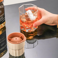 Soft Drinks Round Ice Maker for Home Bar, Modern Minimalist Style Large Ice Sphere, Easy Release Silicone Press, Slow Melting Ball for Cocktails