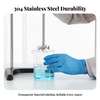 Corrosion Resistant Turbine Stirrer Paddle Durable 2-Blade Pitched Impeller Easy to Clean Stirring Rod for Chemical Engineers, Researchers, Industrial Workers, Laboratory, Scientific Experiments
