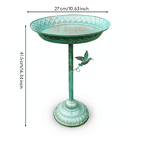 Metal Pedestal Bird Bath Weighted Bird Bath with Stand Patio Garden Decor Yard for Gardeners
